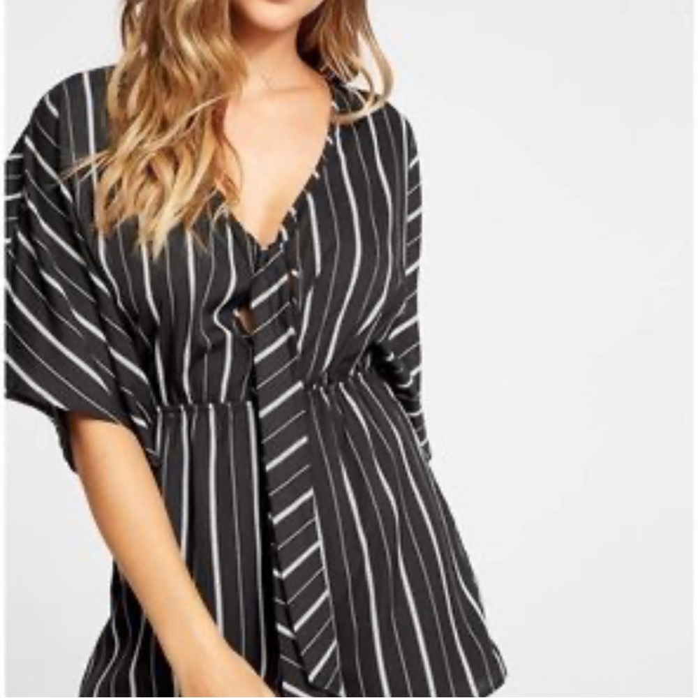 G by Guess Tie-Front Romper Black / White Women’s size L